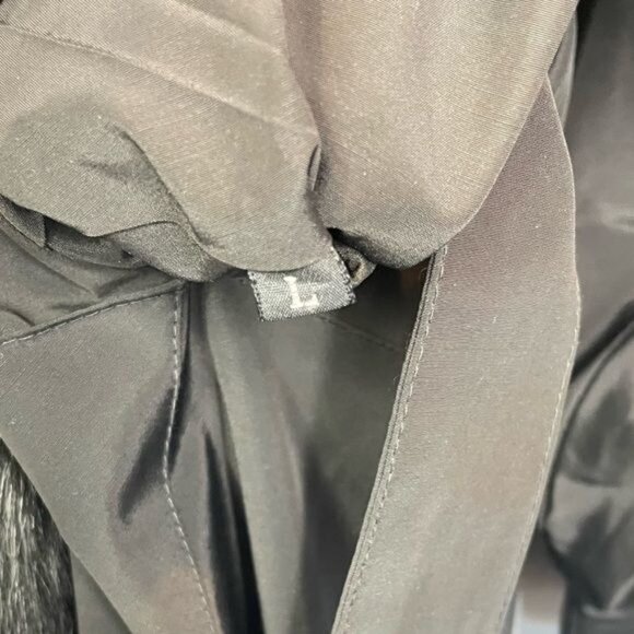 Vintage Harry Yagoda Weatherproof Black Trench Coat Fur Trim & Lining Size Large - Picture 14 of 15